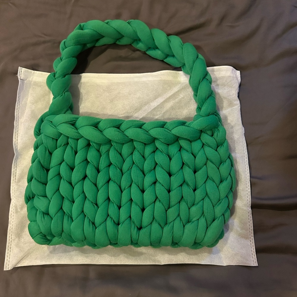 Green Braided Handbag